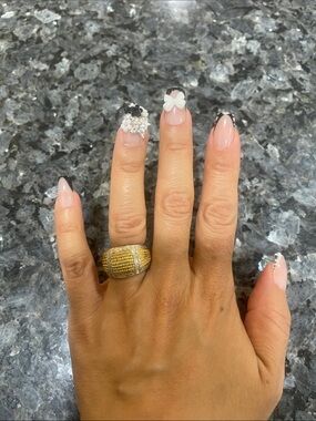 Gold Pave Dome Ring - Statement Cocktail Ring